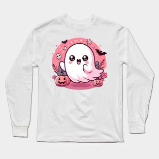 Spooky cute Halloween Ghost by Strange Dollz Boudoir Long Sleeve T-Shirt